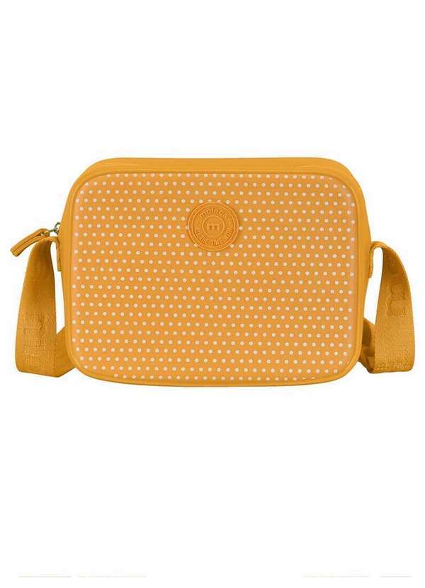 Moleca - Bolsa Transversal Feminina Moleca Quadrada Poa Mostarda
