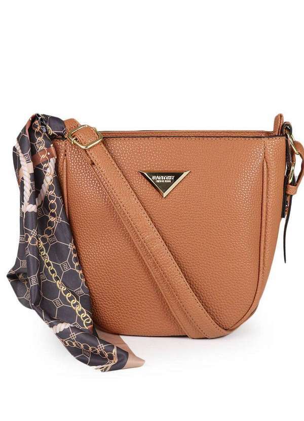 Rafitthy - Bolsa Transversal Feminina Rafitthy Lenço Caramelo
