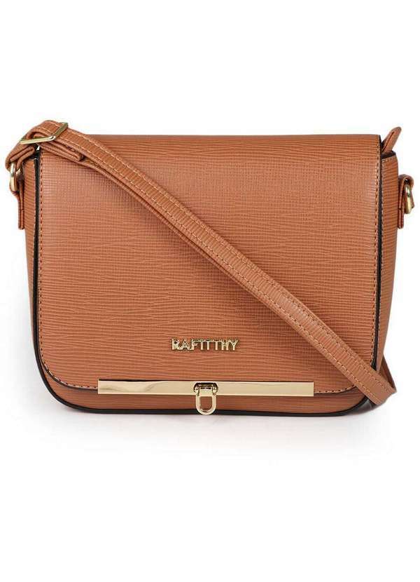 Rafitthy - Bolsa Tranversal Feminina Rafitthy Básica Caramelo