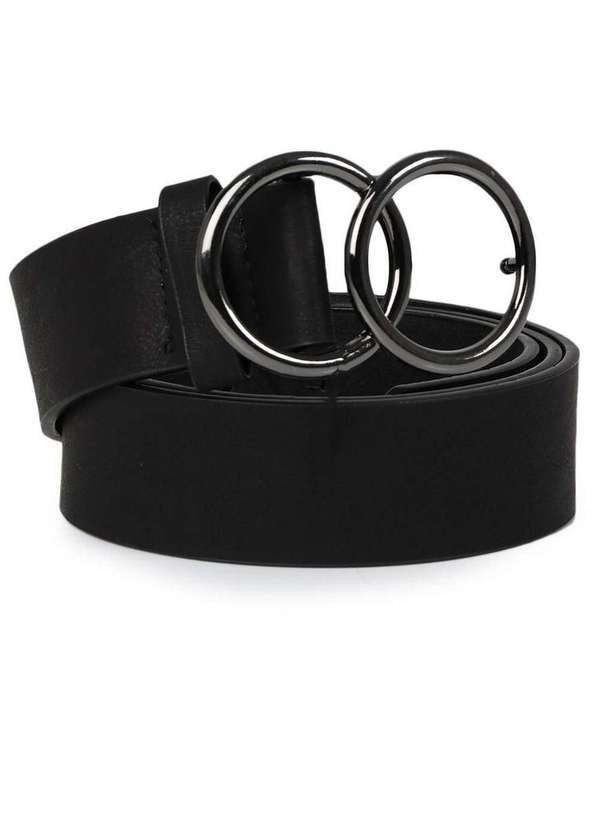 Lara - Cinto Reto Feminino Lara Duas Fivelas Preto
