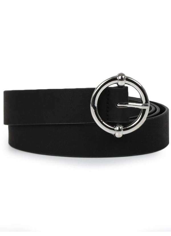 Lara - Cinto Reto Feminino Lara Fivela Pequena Preto