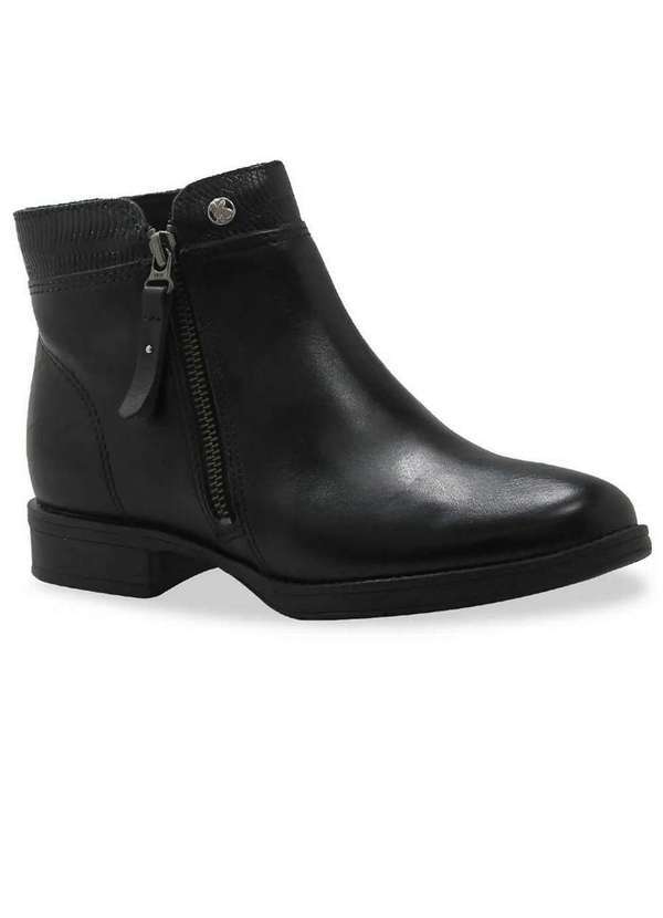 City Gear - Ankle Boots Feminina Bottero Zíper Lateral Preto