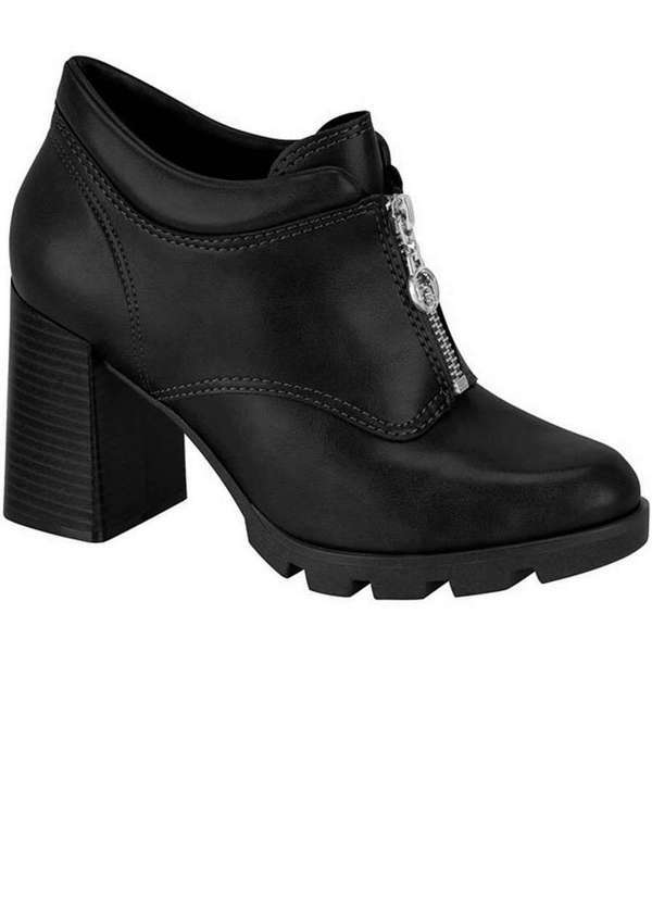 Beira Rio - Ankle Boots Feminino Conforto Zíper Preto