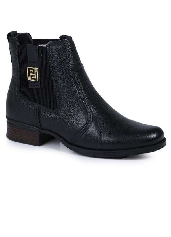 Pegada - Bota Chelsea Feminina Pegada Elástico Preto