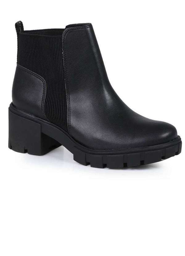 Via Marte - Bota Chelsea Feminina Via Marte Elástico Preto