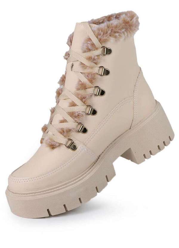 Coturno Feminino Botinhas Com Pelo Coturno Feminino Botinha Com