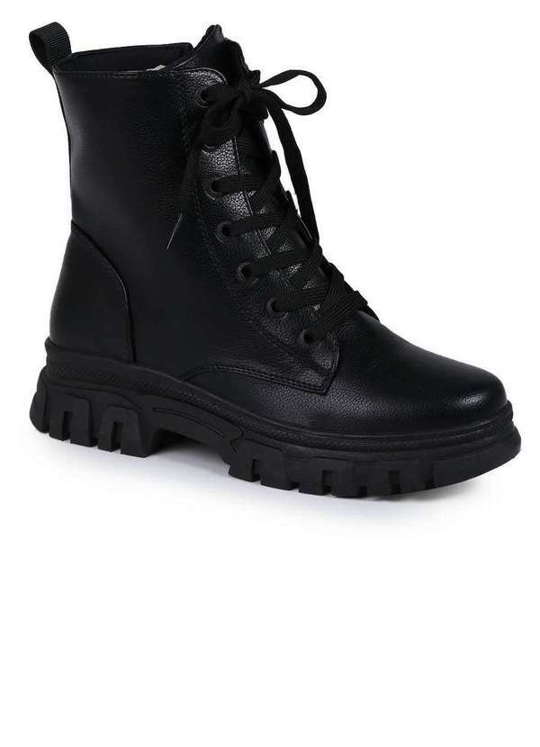 Mooncity - Bota Coturno Feminina Mooncity Matelassê Napa Preto