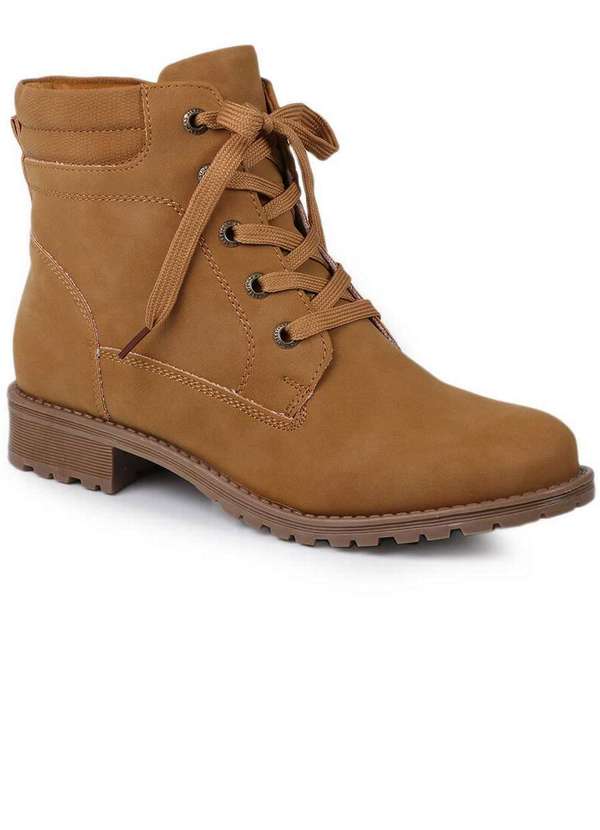 Mooncity - Bota Coturno Feminina Mooncity Monocromático Mostarda