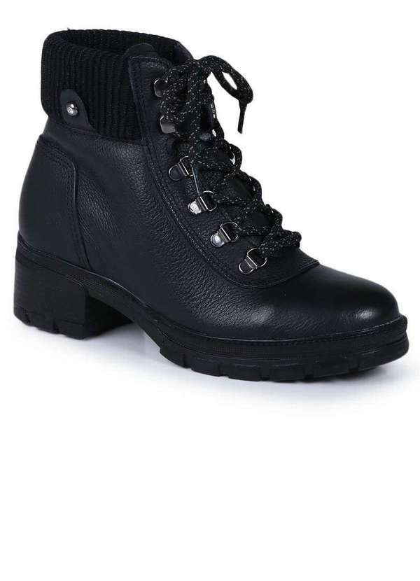 Pegada - Bota Coturno Feminina Pegada Moderna Preto