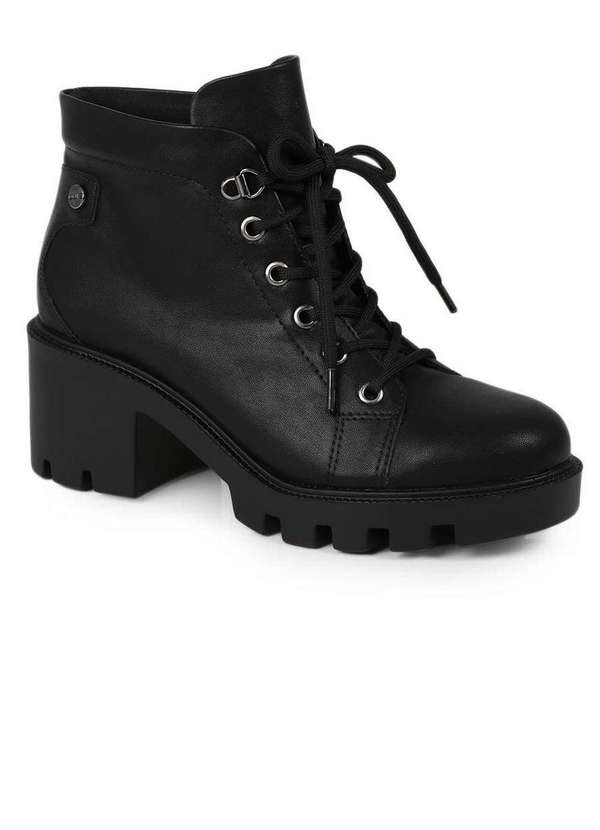 Quiz Bota Coturno Feminina Quiz Salto Grosso Tratorado Preto