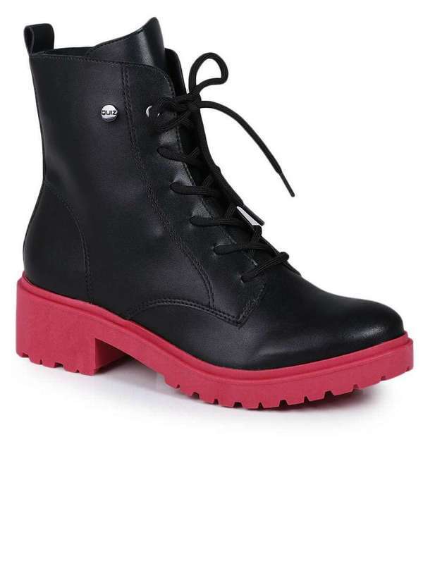 Quiz - Bota Coturno Feminina Quiz Solado Colorido Pink