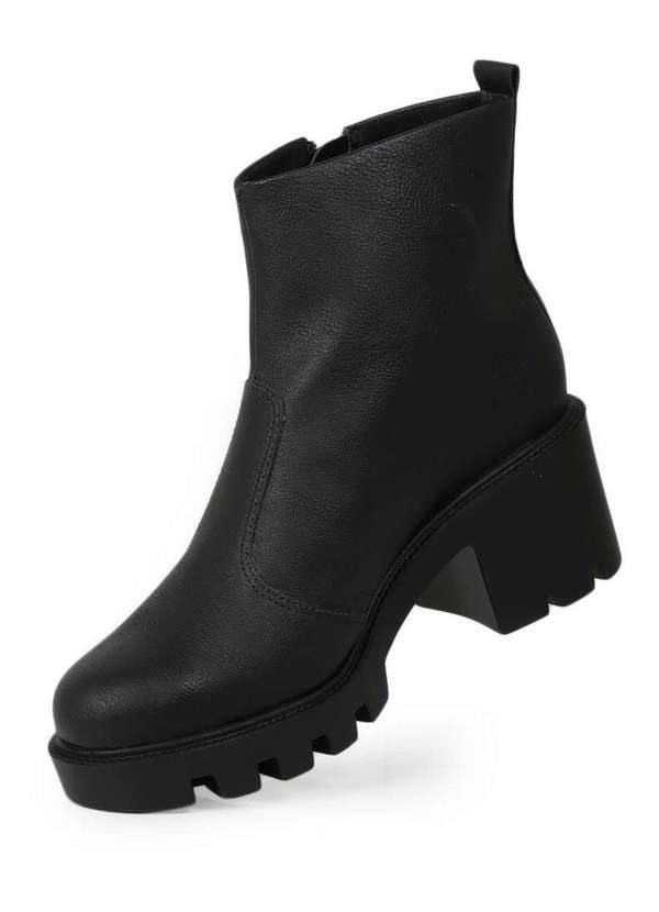 Quiz Bota Coturno Feminina Quiz Zíper Preto