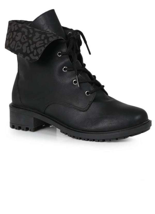 Verazzi - Bota Coturno Feminina Verazzi Onça Preto