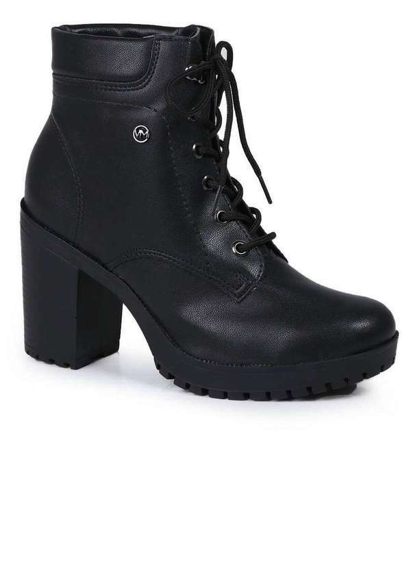 Via Marte - Bota Coturno Feminina Via Marte Cano Médio Preto