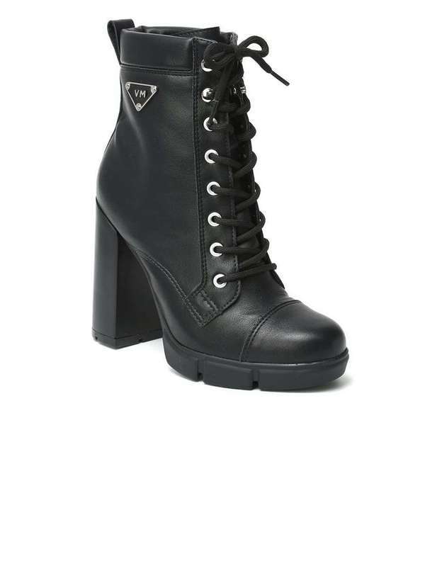Via Marte - Bota Coturno Feminina Via Marte Salto Preto