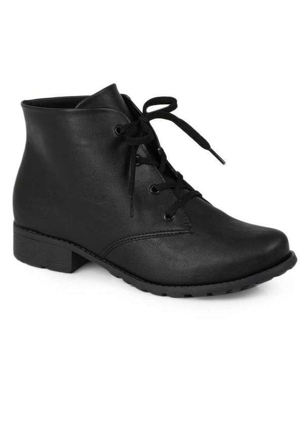 Vivaice - Bota Coturno Feminina Vivaice Clássica Preto