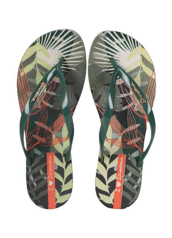 Ipanema - Chinelo Feminino Ipanema Wave Natural Tropical Verde