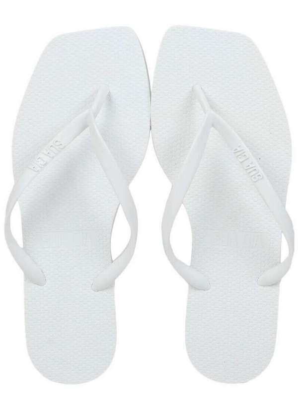 Sua Cia - Chinelo Feminino Sua Cia Bico Quadrado Branco