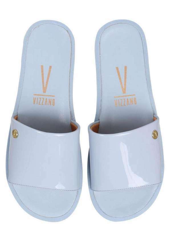 Vizzano - Chinelo Slide Feminino Vizzano Verniz Azul