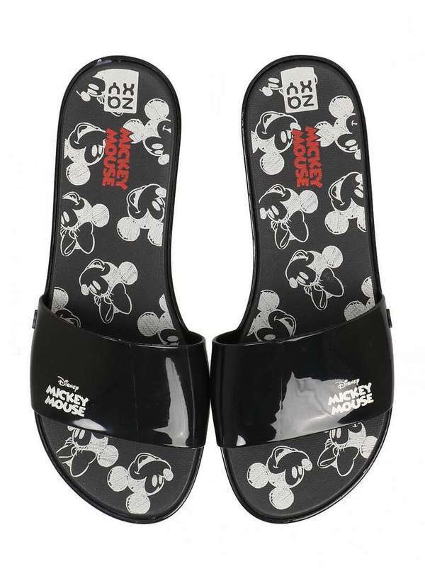 Zaxy - Chinelo Slide Feminino Zaxy Joy Mickey Preto