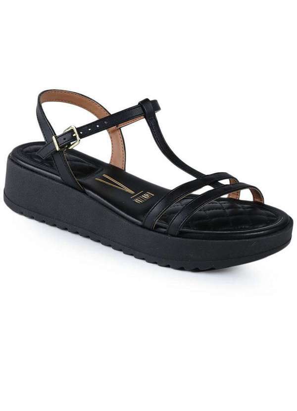 Vizzano - Sandália Flatform Feminina Vizzano Casually Preto