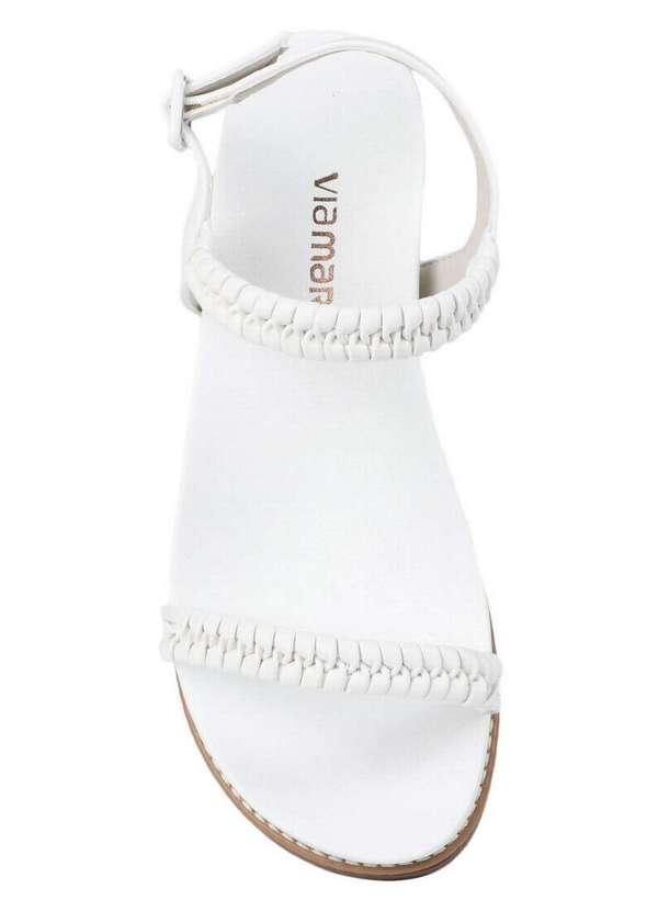 Via Marte Sandália Flatform Via Marte Tira Trança Branco