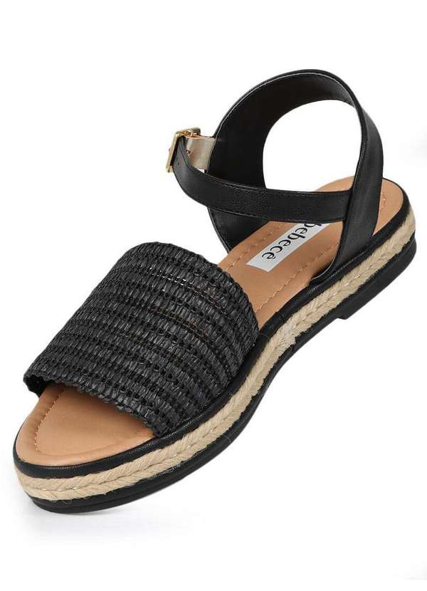 SandÃ¡lia Corda SandÃ¡lia BebecÃª Corda Preta Sandália Rasteira