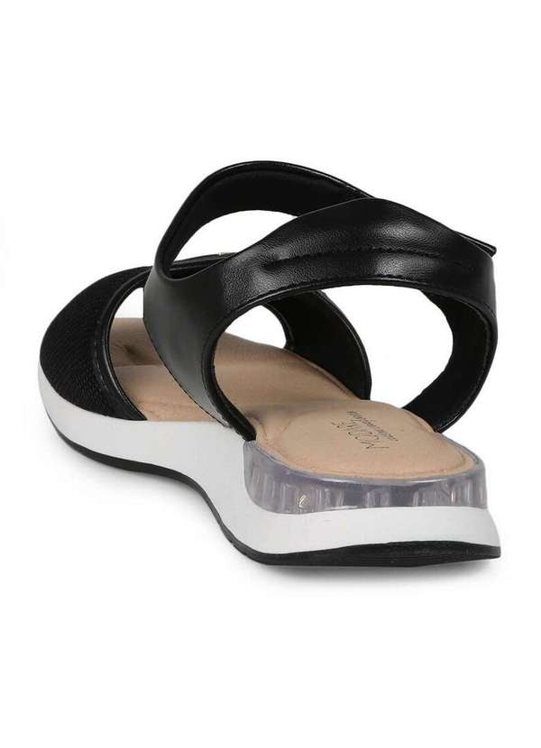 Modare - Sandália Rasteira Feminina Conforto Modare Velcro Duplo Preto 3