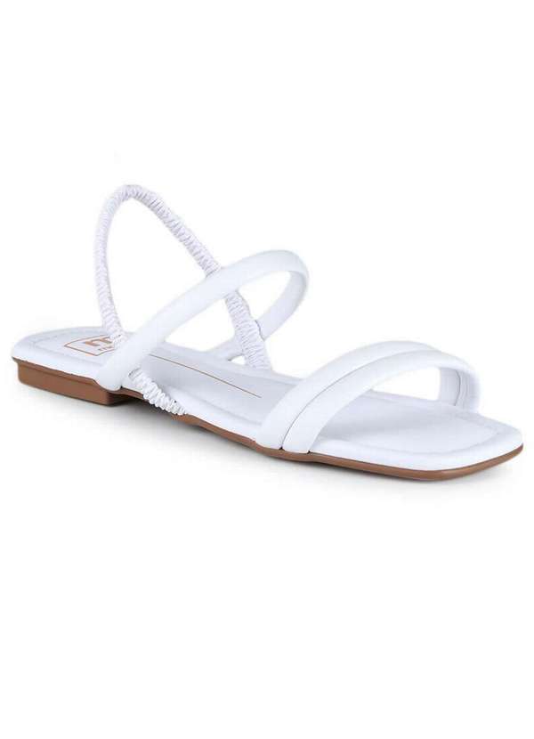 Moleca Sandália Rasteira Feminina Moleca Alça Ajustável Branco