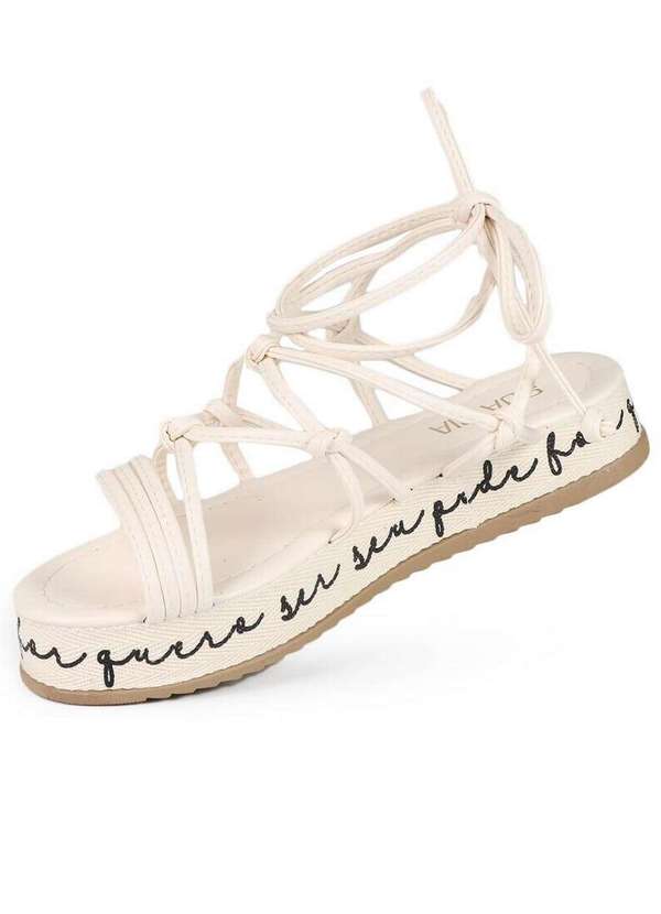 Sua Cia - Sandália Rasteira Feminina Sua Cia Plataforma Marfim 2