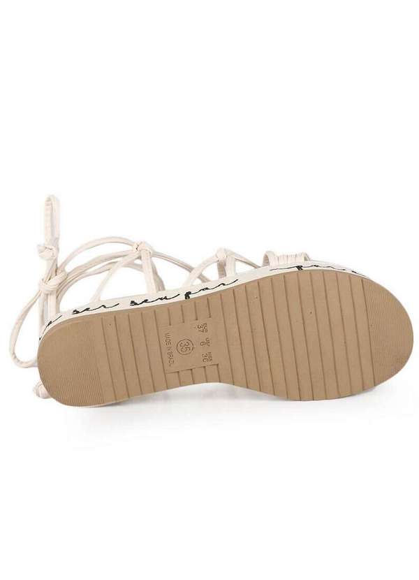 Sua Cia - Sandália Rasteira Feminina Sua Cia Plataforma Marfim 3
