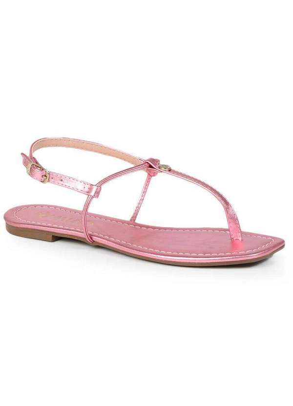 Via Uno - Sandália Rasteira Feminina Via Uno Fashion Rosa