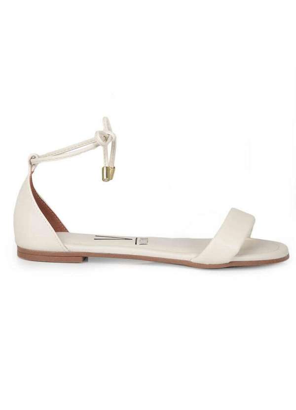 Vizzano - Sandália Rasteira Feminina Vizzano Amarração Branco 2