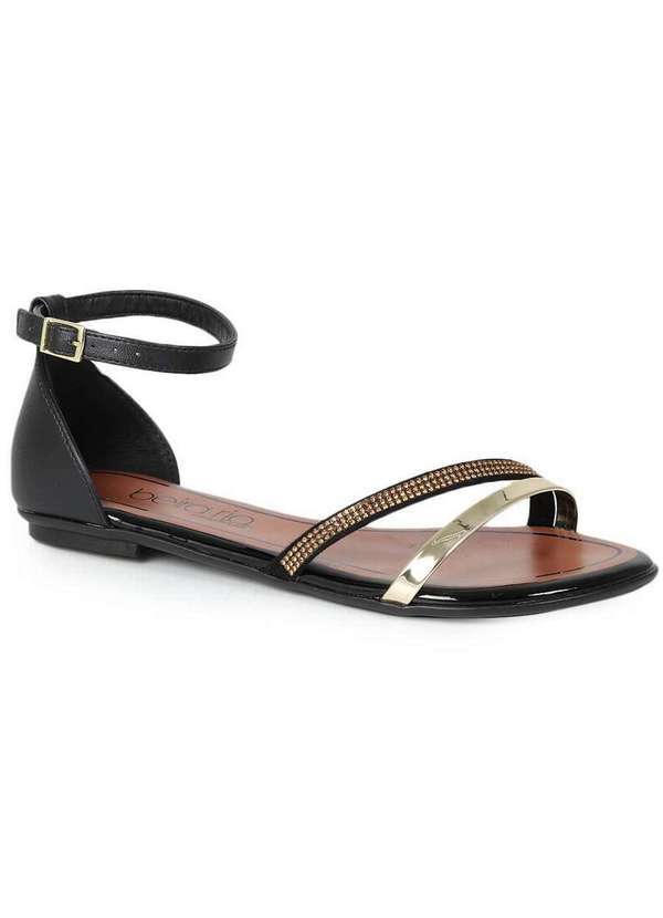 Beira Rio - Sandália Rasteira Feminino Beira Rio Hotfix Preto