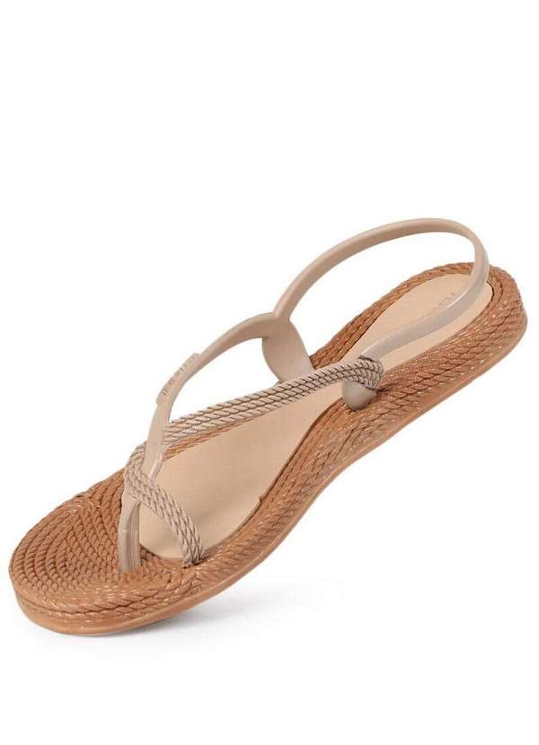Terra & Agua - Sandalia Rasteira Feminino Terra e Água Básico Bege 2