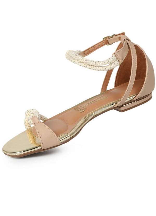 Vizzano - Sandália Rasteira Feminino Vizzano Corda Bege 2
