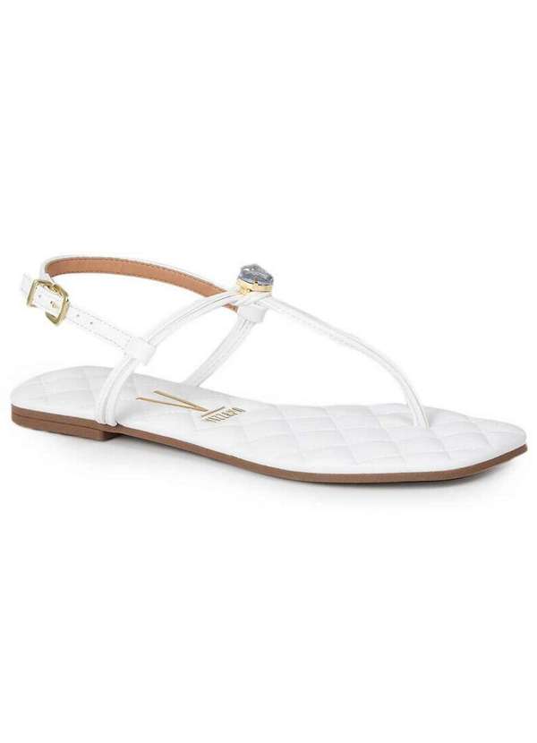 Vizzano Sandália Rasteira Feminino Vizzano Pedra Branco