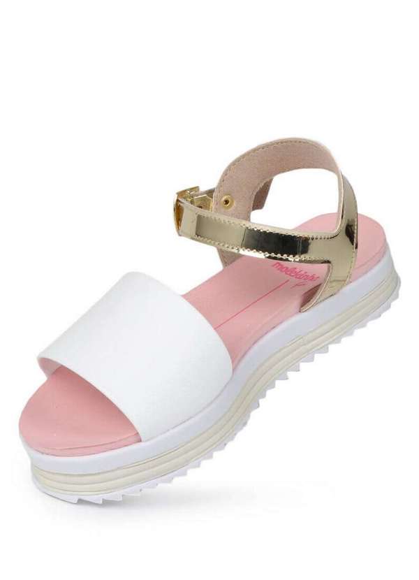 Molekinha - Sandália Rasteira Infantil Molekinha Holográfica Branco 2