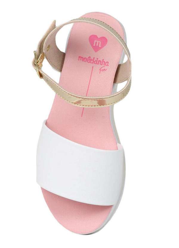 Molekinha - Sandália Rasteira Infantil Molekinha Holográfica Branco 4