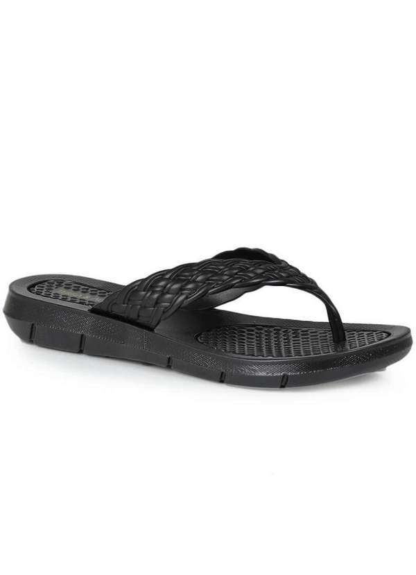 Terra & Agua - Tamanco Rasteiro Feminino Terra e Água Palmilha Massageadora Preto