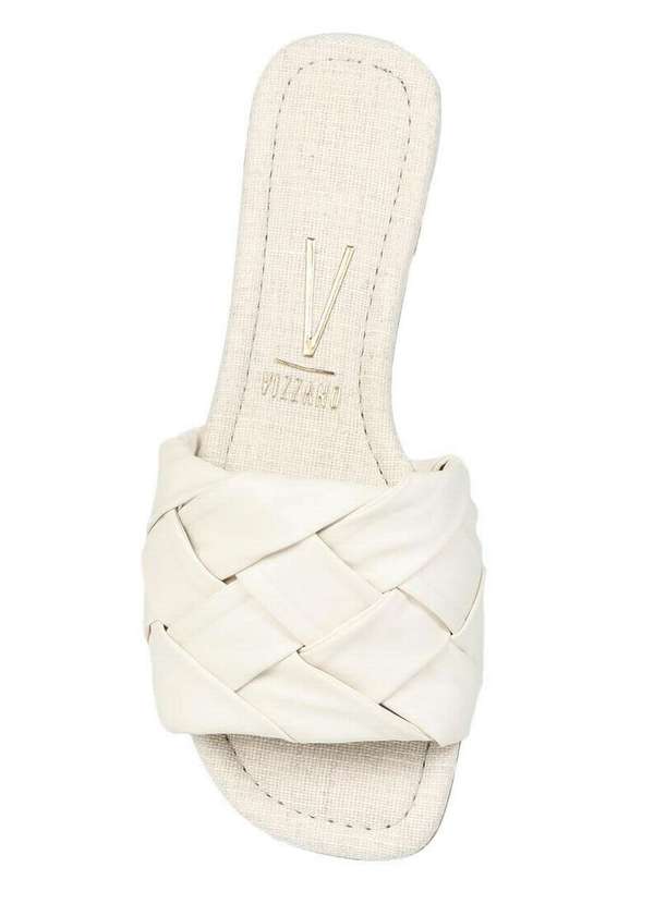 Vizzano - Tamanco Rasteiro Feminino Vizzano Transpassado Marfim 4