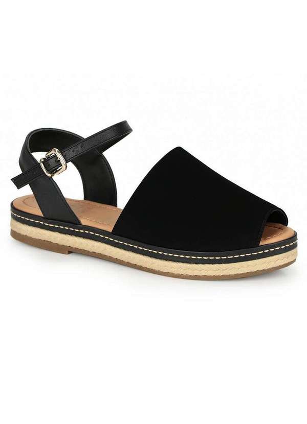 Bebecê - Sandália Rasteira Espadrille Bebecê Avarca Preto