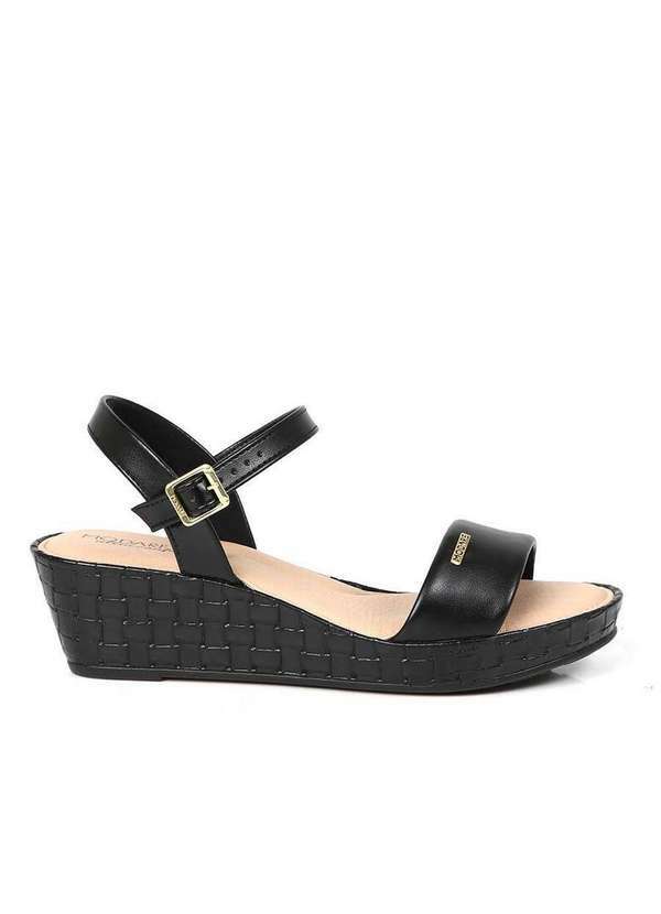 Modare - Sandália Anabela Feminina Conforto Modare Básica Preto 2