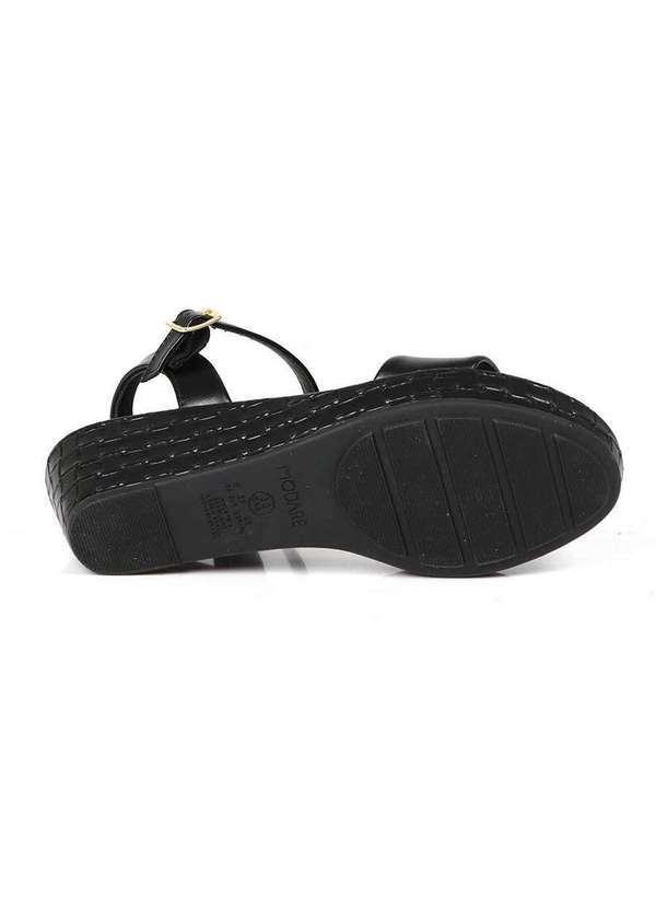 Modare - Sandália Anabela Feminina Conforto Modare Básica Preto 4