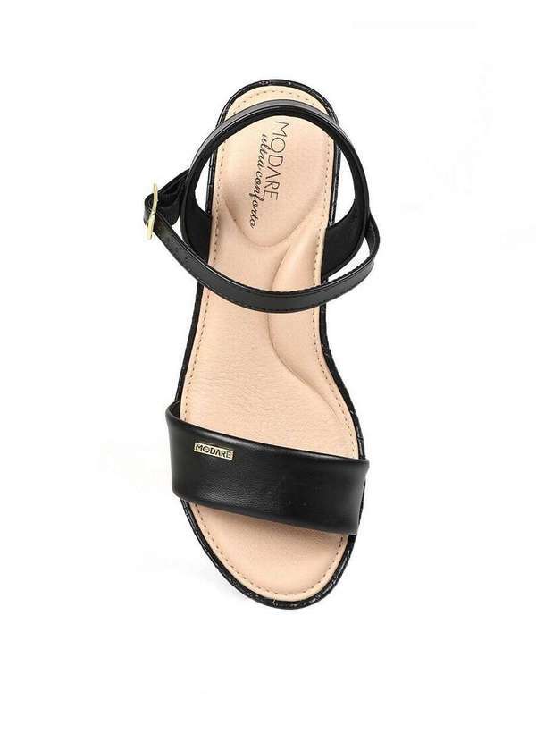 Modare - Sandália Anabela Feminina Conforto Modare Básica Preto 5