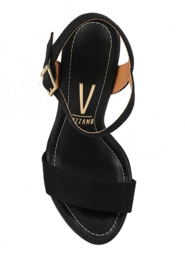 Vizzano Sandália Anabela Feminina Vizzano Camurça Preto
