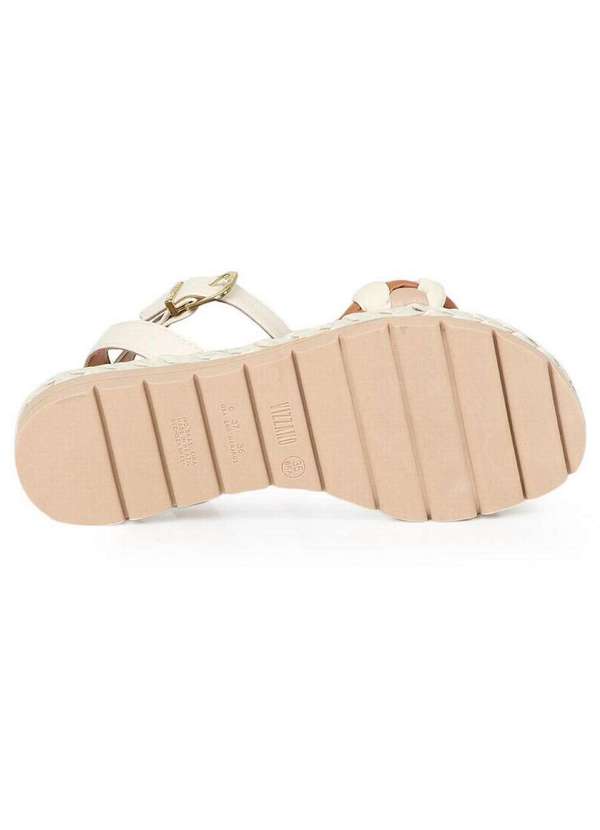 Vizzano - Sandália Anabela Feminina Vizzano Tira Trançada Marfim 3