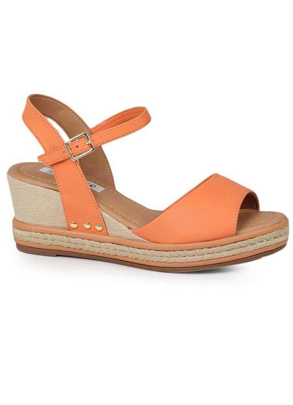 São Paulo Sandália Anabela Feminino Bebecê Corda Trançada Coral