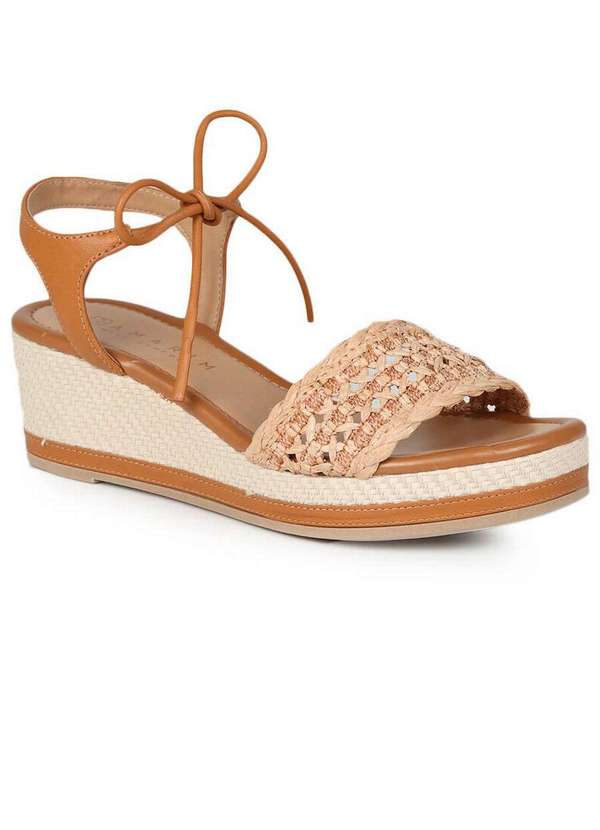 Ramarim - Sandália Anabela Feminino Ramarim Laço Caramelo