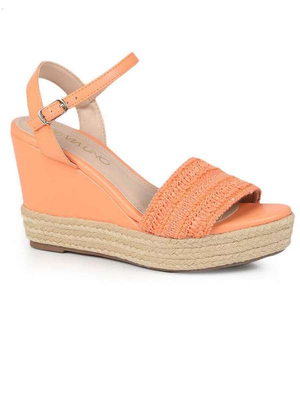 Via Uno Sandália Anabela Feminino Via Uno Corda Laranja